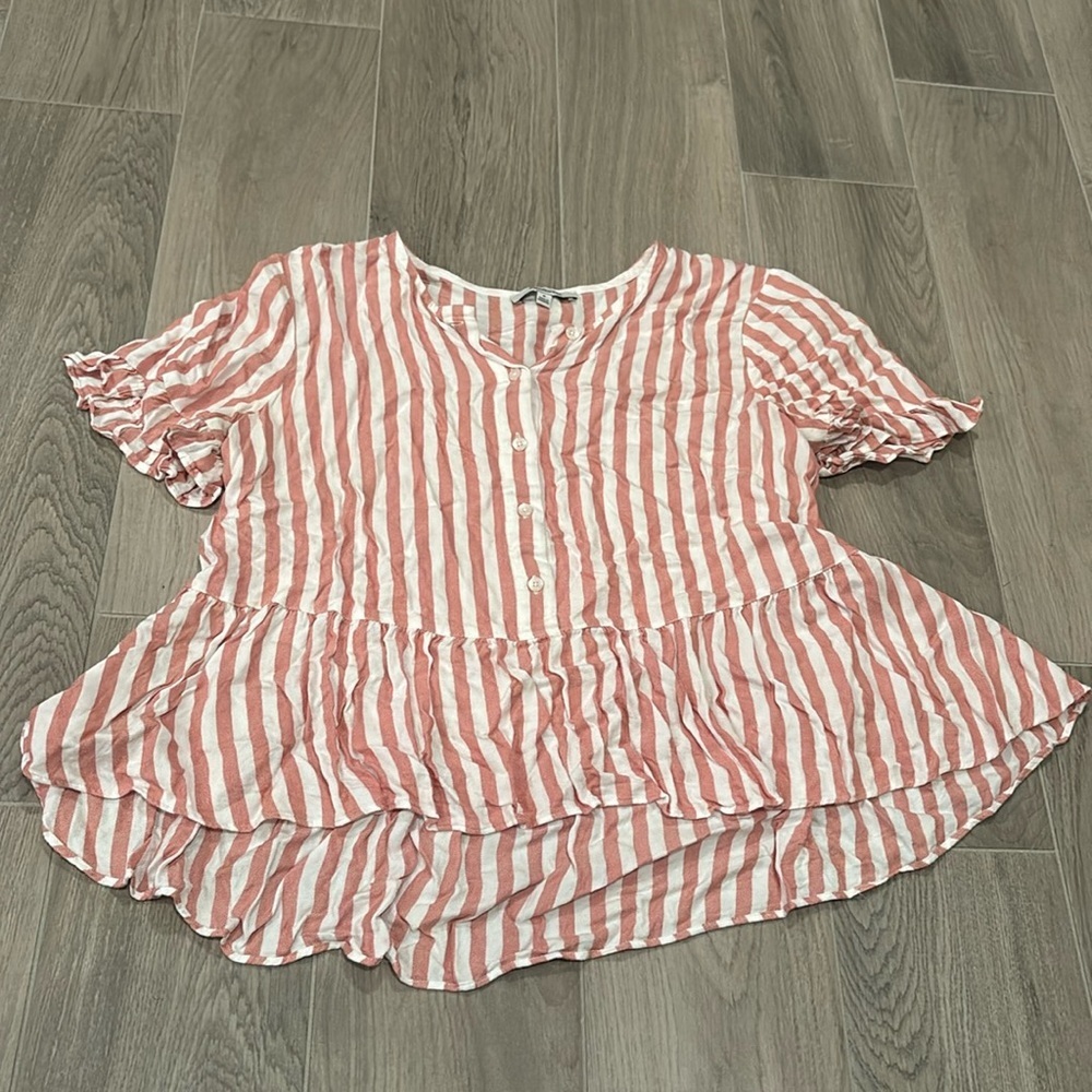 Madewell Women’s Striped Button Up Shirt Size M
